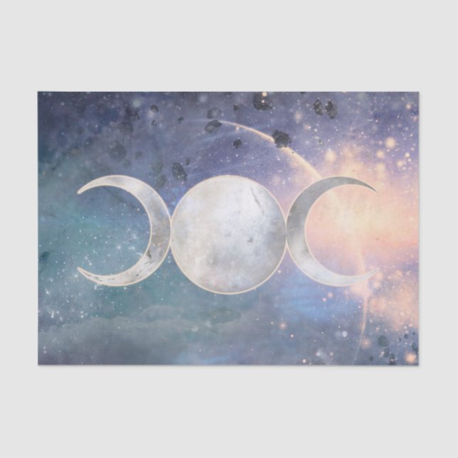 Heavenly Universe Triple Moon Goddess Moonstone Tissue Paper (Front)