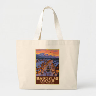 Heavenly Village Lake Tahoe Winter Wonderland  Large Tote Bag
