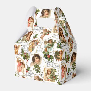 Heavenly Vintage Angels, Holly & Music Collage  Favour Box