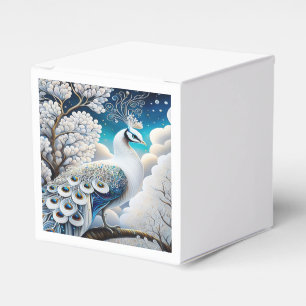 Heavenly White Peacock: Personalised Pet Photo on Favour Box