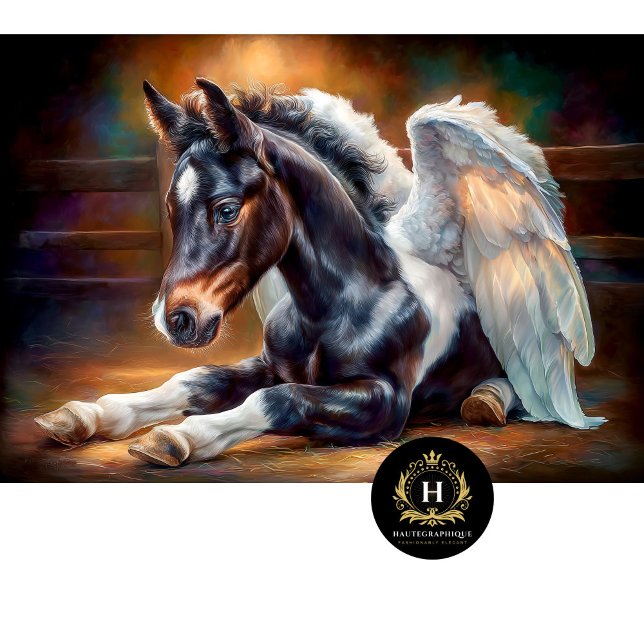 Heavenly Winged Black Foal Angel Decoupage Tissue Paper (Creator Uploaded)
