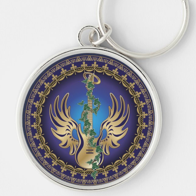 Heavenly Winged Guitar Key Ring (Front)