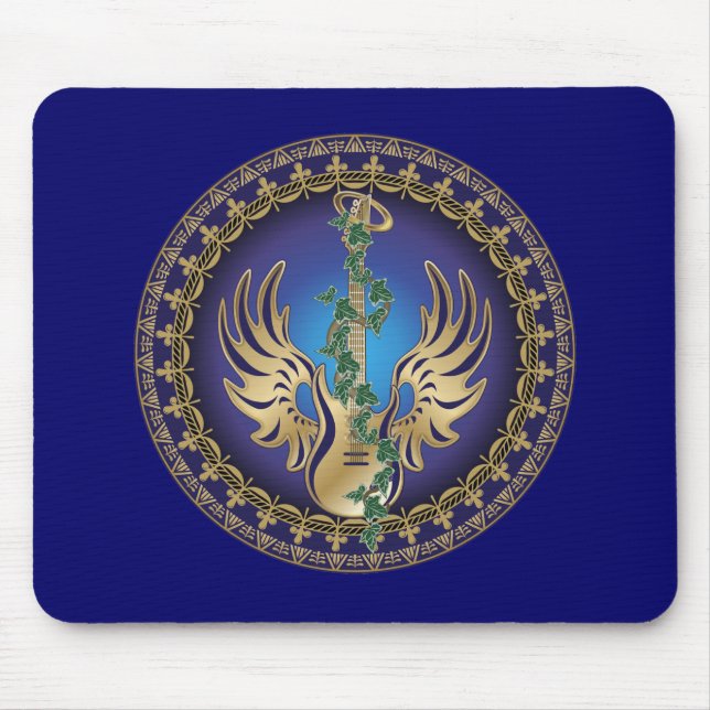 Heavenly Winged Guitar Mouse Mat (Front)