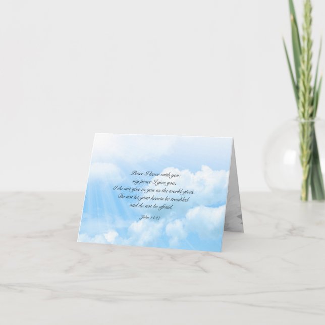 Heavens Blue Sky Christian Sympathy Message Card (Front)