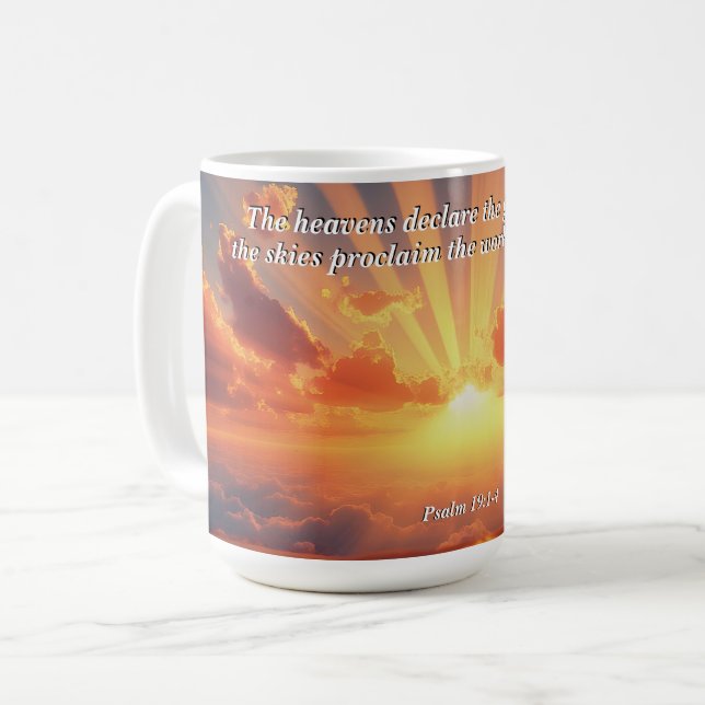 Heavens Declare the Glory: God & Creation Verse Coffee Mug (Front Left)