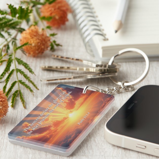 Heavens Declare the Glory: God & Creation Verse Key Ring (Front Right)