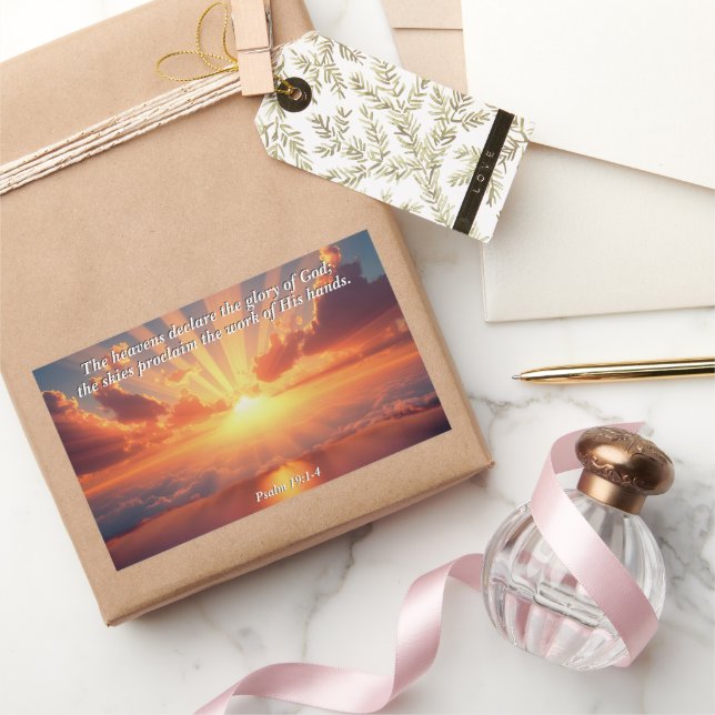 Heavens Declare the Glory: God & Creation Verse Rectangular Sticker (Gifting)