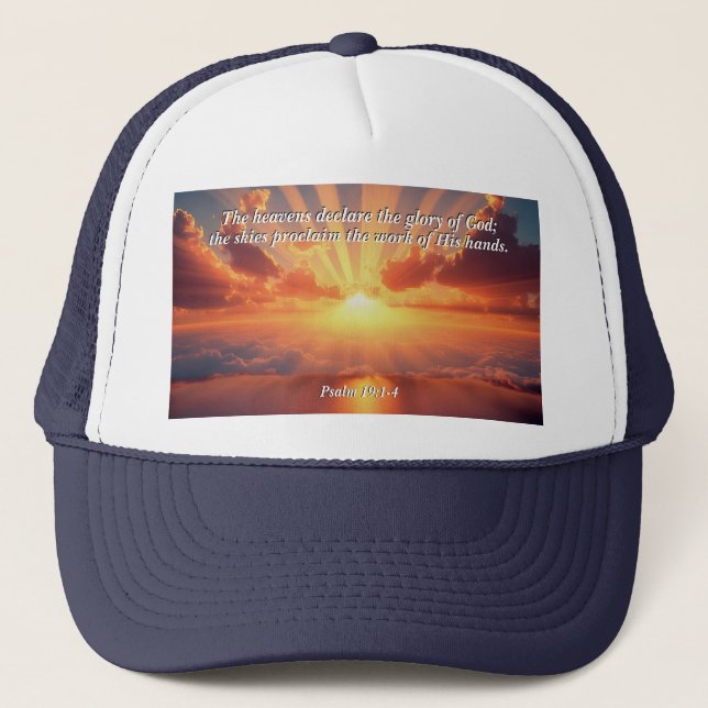 Heavens Declare the Glory: God & Creation Verse Trucker Hat (Front)