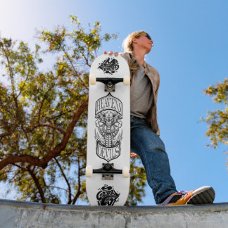 Heavens Devils – Skull Biker Skateboard Deck
