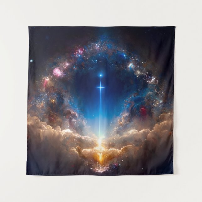 Heaven's Gate #1.2 [DALL-E 2/AI/ML art] — space Tapestry (Front)