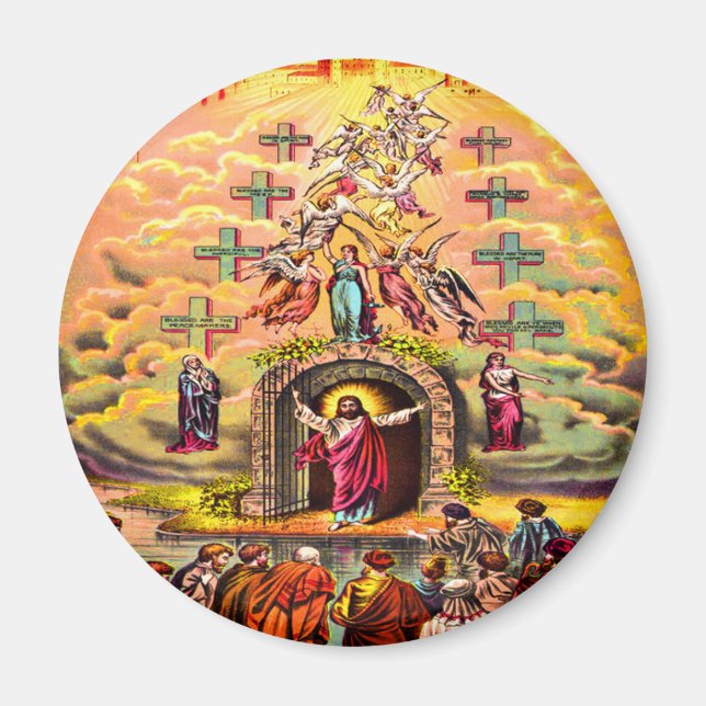 Heaven's gate Jesus embraced by angels Magnet (Front)