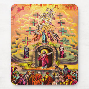 Heaven's gate Jesus embraced by angels Mouse Mat