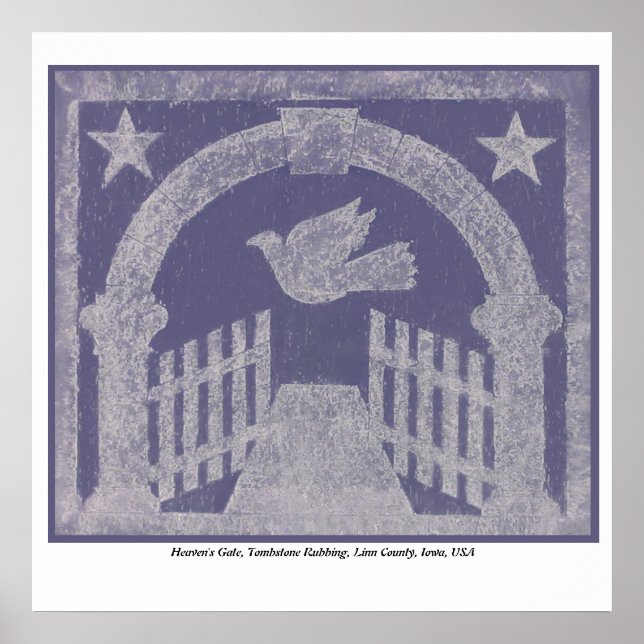 Heaven's Gate Tombstone Rubbing- Blue Poster (Front)