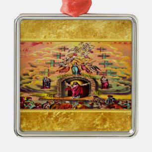 Heaven's Gate with a gold foil texture and Jesus Metal Tree Decoration