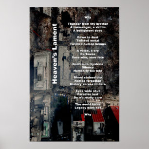 Heaven's Lament  (9/11 Memorial Poetic Print) Poster