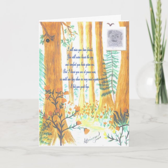 Heaven's Leash pet sympathy card (Front)