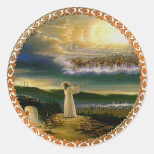 Heavens Welcoming Embrace Jesus at Dusk Classic Round Sticker
