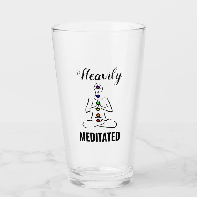 Heavily Meditated Chakra Meditation Glass Tumbler (Front)