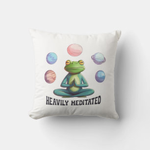 Heavily Meditated Frog Yoga Playful Zen Cushion