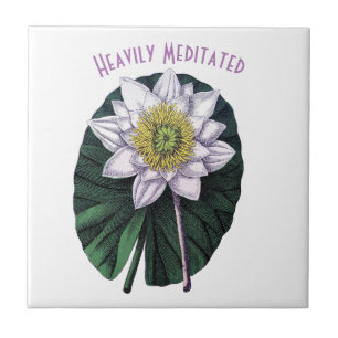 Heavily Meditated Funny Lotus Tile