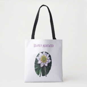 Heavily Meditated Funny Lotus Tote Bag