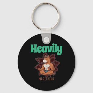 Heavily Meditated Horse Sticker Key Ring