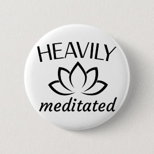 Heavily Meditated Lotus Flower Zen Yoga Meditation 6 Cm Round Badge