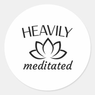 Heavily Meditated Lotus Flower Zen Yoga Meditation Classic Round Sticker