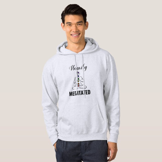 Heavily Meditated Men's Chakra Hooded Sweatshirt (Front Full)