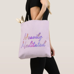 Heavily Meditated Pink Mauve Aqua Blue             Tote Bag