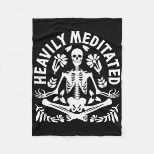 Heavily Meditated Yoga Meditation Spiritual Skelet Fleece Blanket