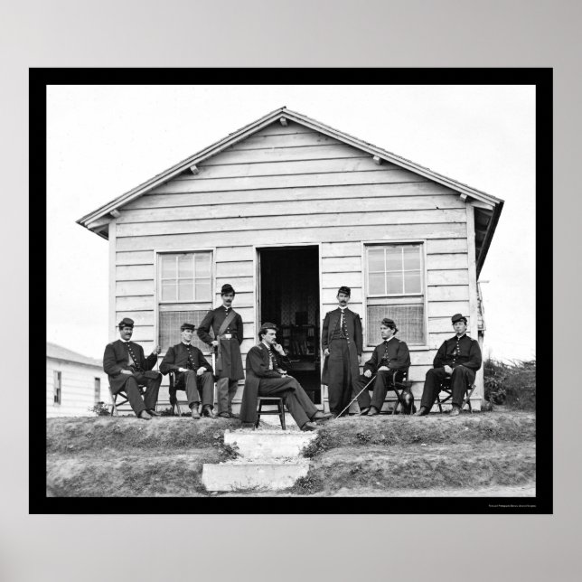 Heavy Artillery Officers at Fort Totten, DC 1865 Poster (Front)