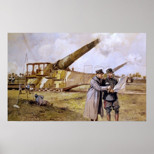 Heavy Artillery on the Railway, October 1916 Poster (Front)