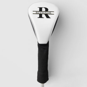 Heavy Bold Monogram and Name Black/Gold ID613 Golf Head Cover
