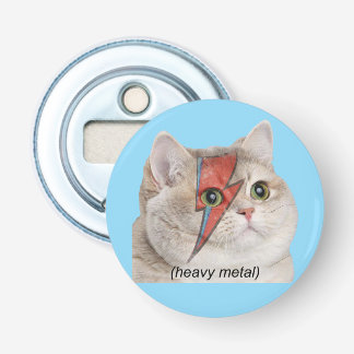 Heavy Breathing Cat Meme Heavy Metal Rocker Bottle Opener