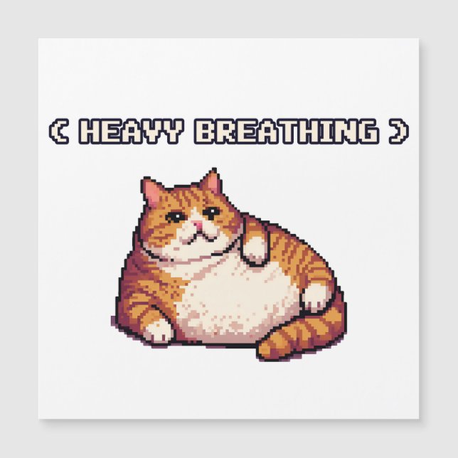 Heavy breathing fat cat meme pixel art (Front)