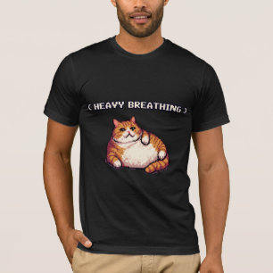 Heavy breathing fat cat meme pixel art T-Shirt