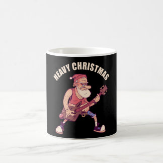 Heavy Christmas Rock Santa Coffee Mug