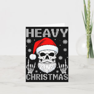 Heavy Christmas Skull Fans Rock Music Winter Holid Card