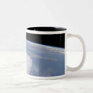 Heavy cloud cover over the Pacific Ocean Two-Tone Coffee Mug
