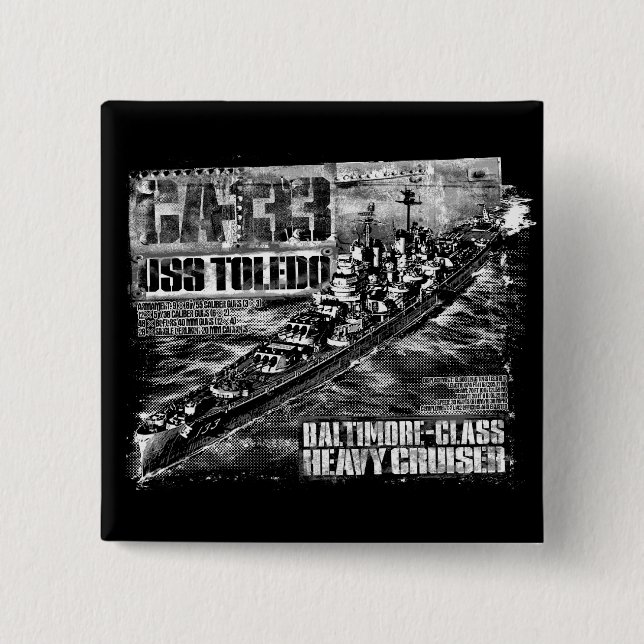 Heavy cruiser Toledo Square Button (Front)