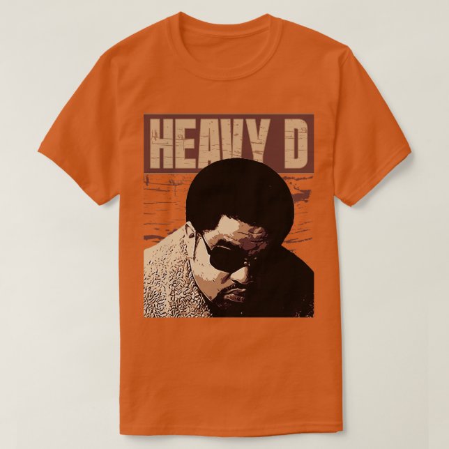 HEAVY D Brown Vintage T-Shirt (Design Front)