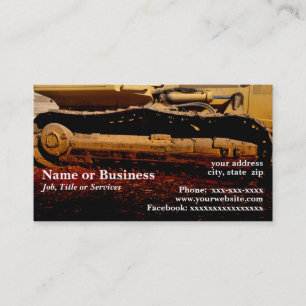 heavy duty construction equipment business card