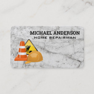 Heavy Duty Construction Vehicles Blue Collar Business Card