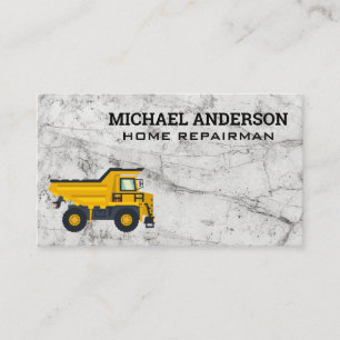 Heavy Duty Construction Vehicles   Marble Business Card