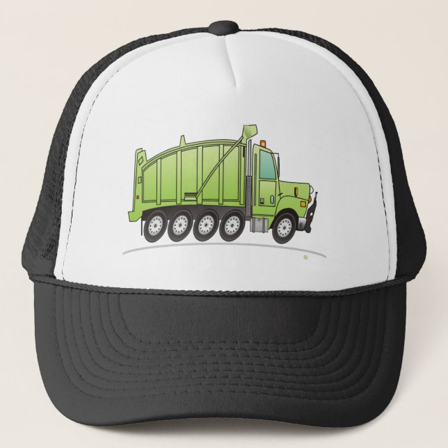 Heavy Duty Dump Truck Green Trucker Hat (Front)