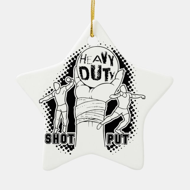 Heavy duty – shot put ceramic tree decoration (Front)
