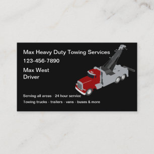 Heavy Duty Towing Services  Business Card
