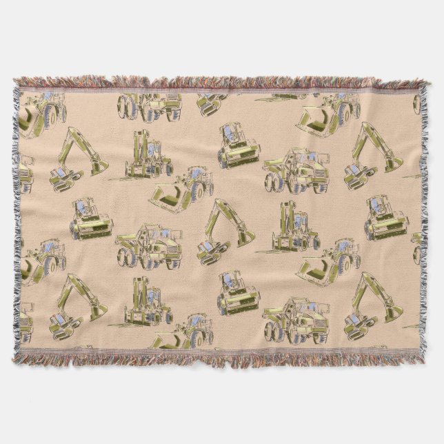 Heavy Equipment Baby Blanket Construction Theme (Front)