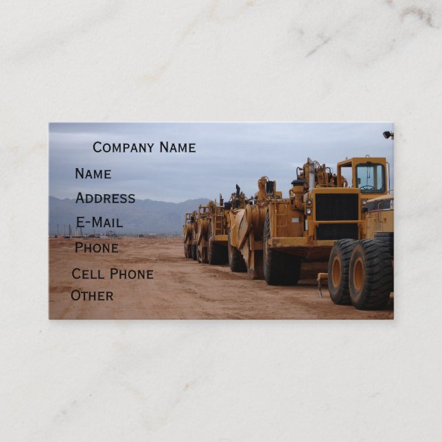Heavy Equipment Business Card (Front)